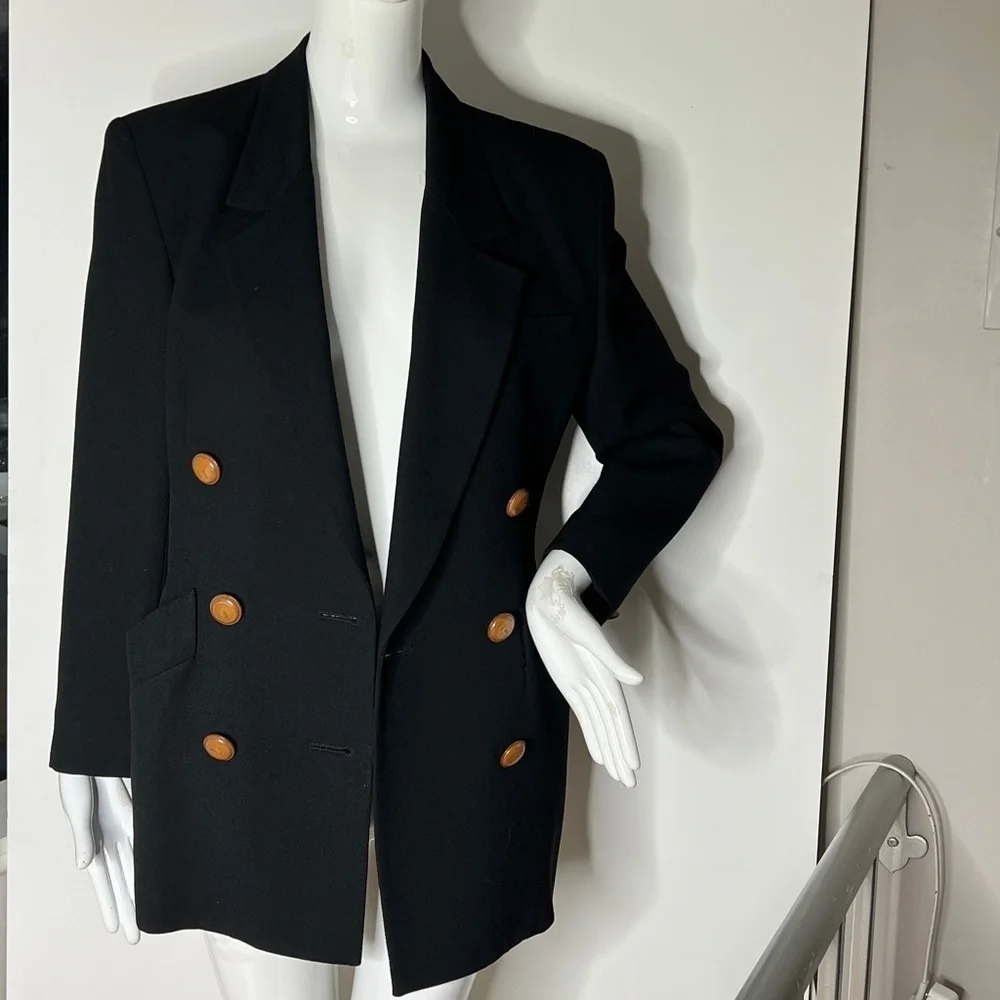 Christian Dior Sz 10 Double Breasted 100% Wool Blazer Jacket